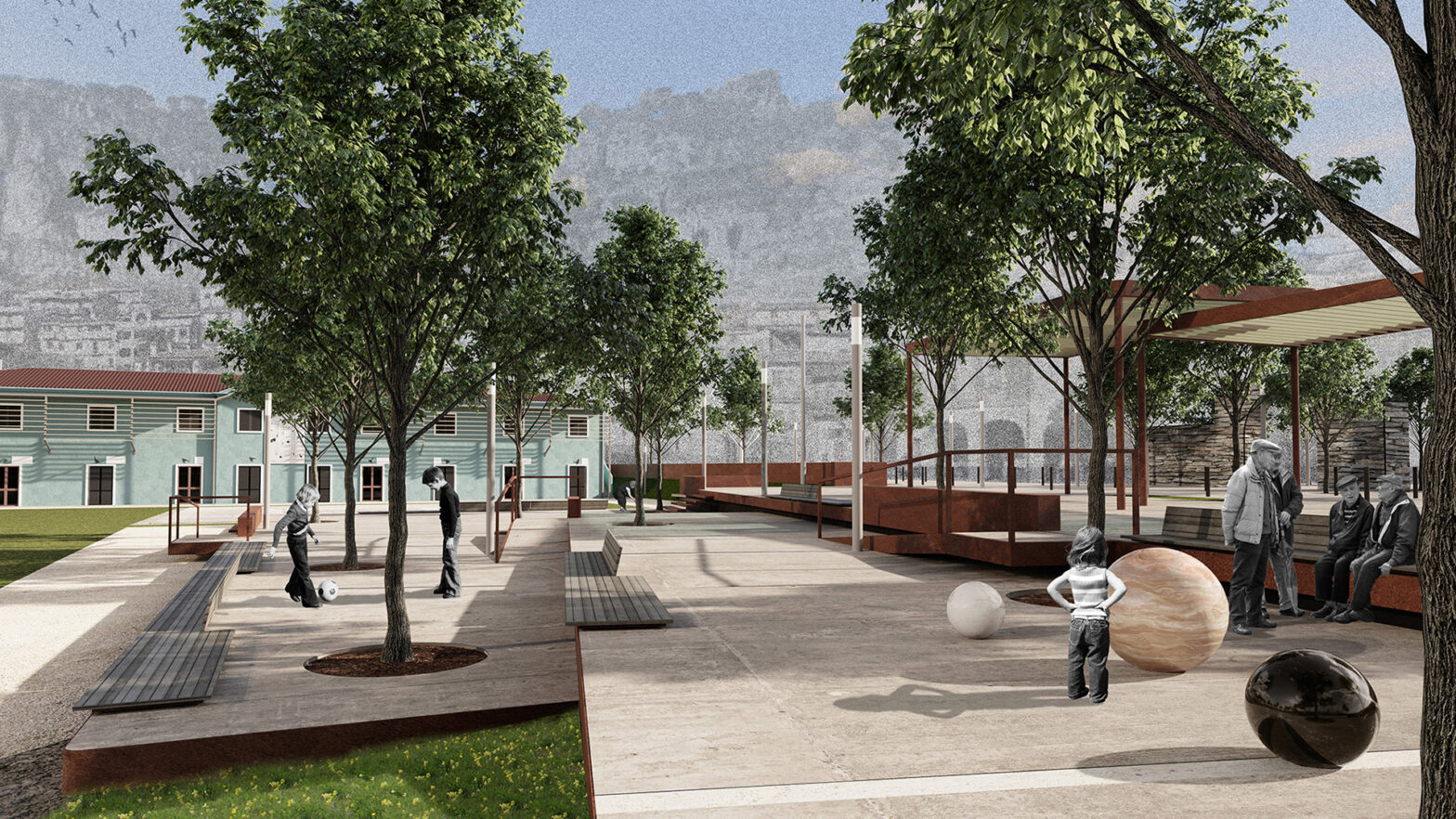 Riqualificazione urbana Campo Barigau Ulassai Bianchini Lusiardi