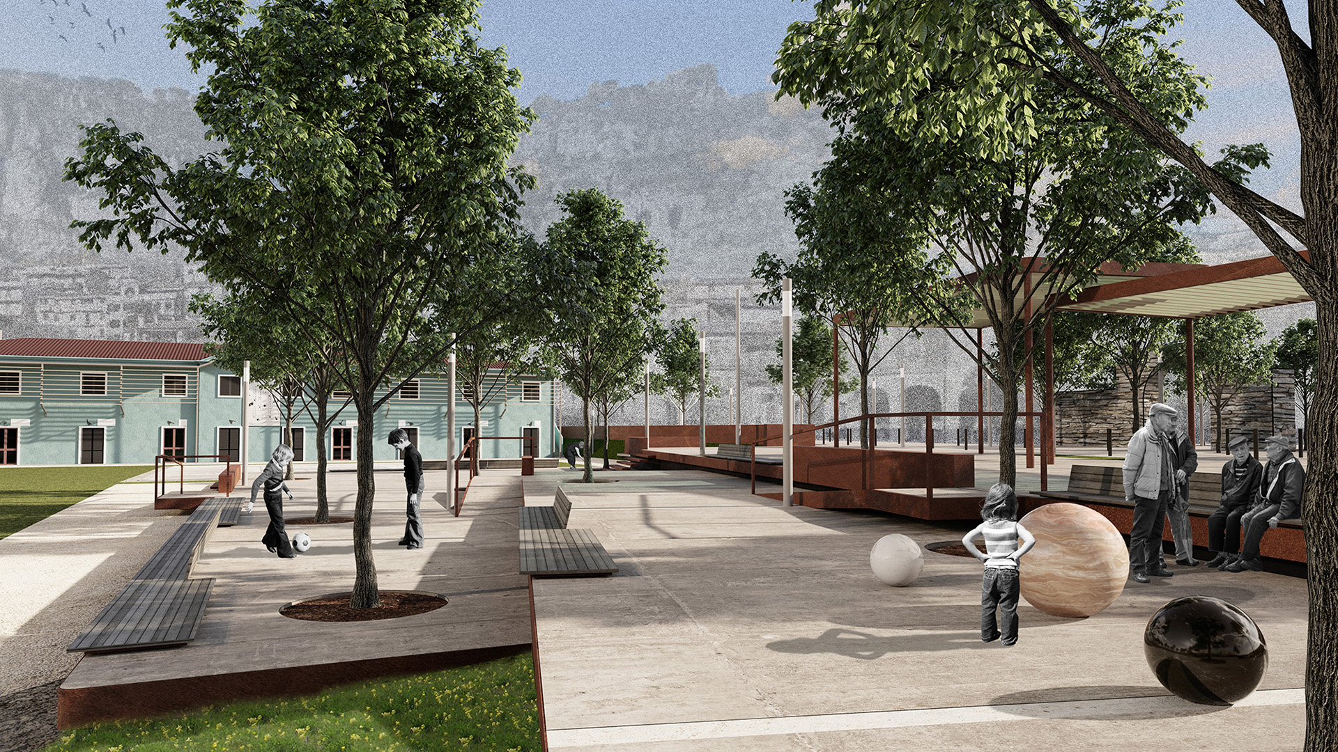 Riqualificazione urbana Campo Barigau Ulassai Bianchini Lusiardi